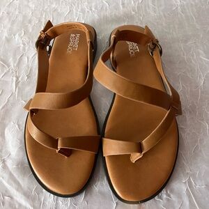 Market & Spruce Women's Brown Strappy Sandals size 8